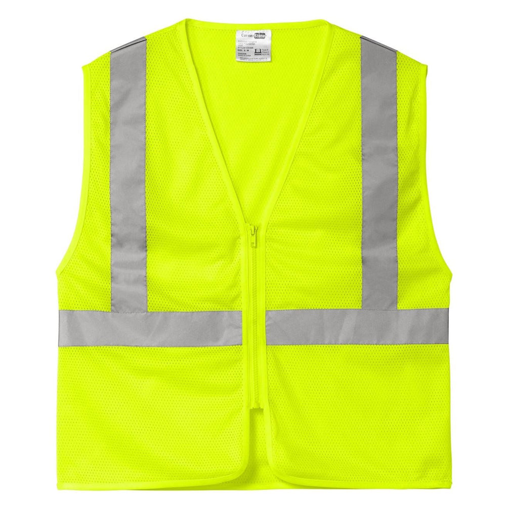 CornerStone ® ANSI 107 Class 2 Economy Mesh Zippered Vest