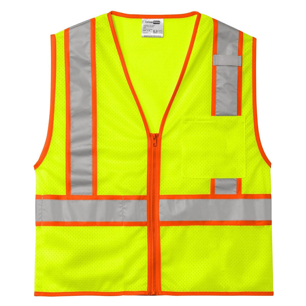 CornerStone ® ANSI 107 Class 2 Mesh Zippered Two-Tone Vest