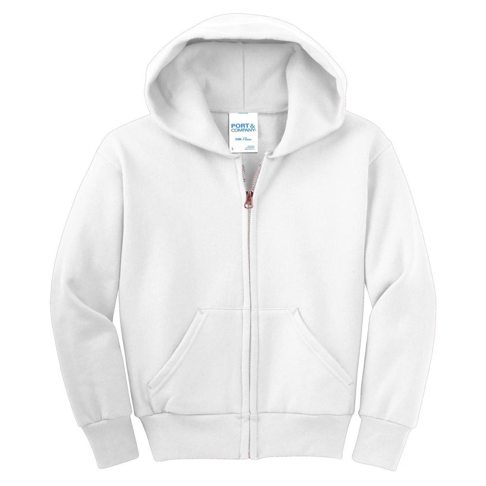 Port & Company® - Youth Core Fleece Full-Zip Hooded Sweatshirt