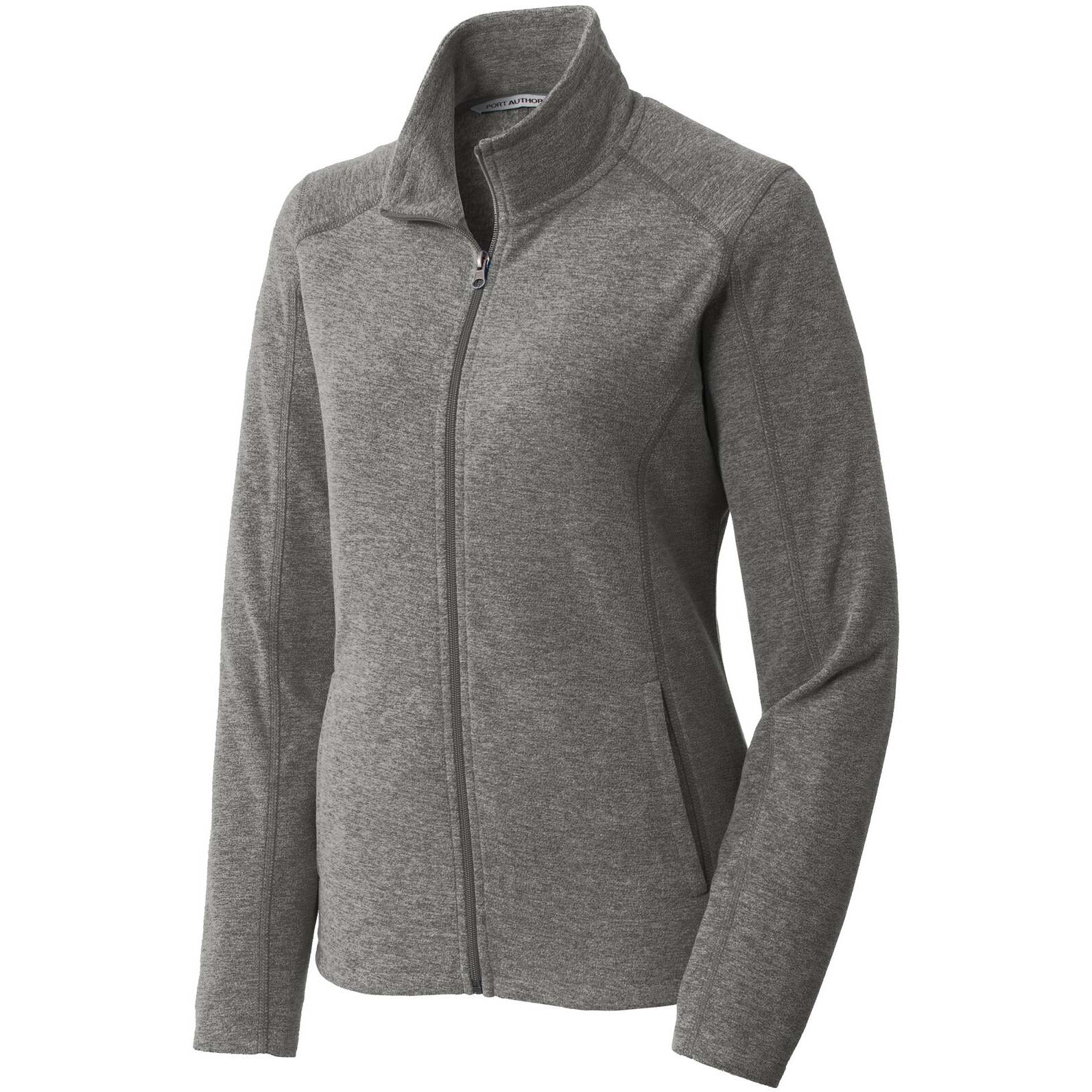 Port Authority® Women's Heather Microfleece Full-Zip Jacket