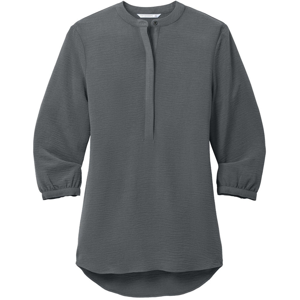 Port Authority® Women's 3/4-Sleeve Textured Crepe Tunic