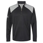 Adidas Textured Mixed Media Quarter-Zip Pullover