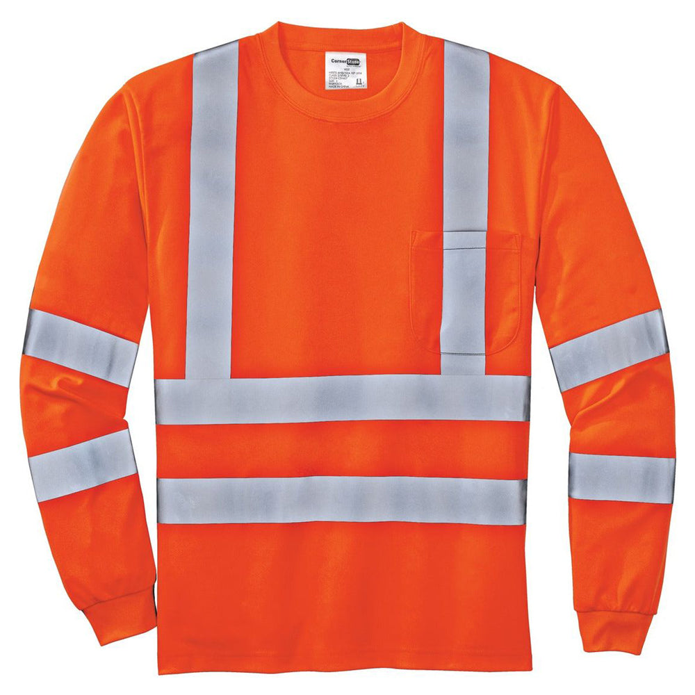 CornerStone® - ANSI 107 Class 3 Long Sleeve Snag-Resistant Reflective T-Shirt