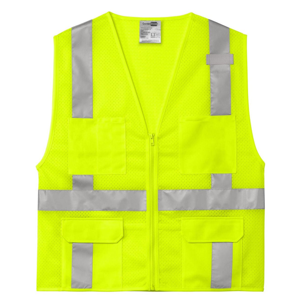 CornerStone ® ANSI 107 Class 2 Mesh Six-Pocket Zippered Vest