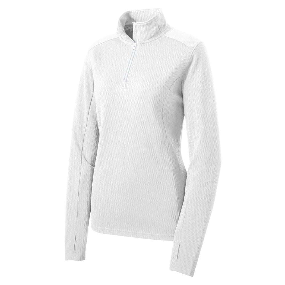 Sport-Tek® Ladies Sport-Wick® Textured 1/4-Zip Pullover