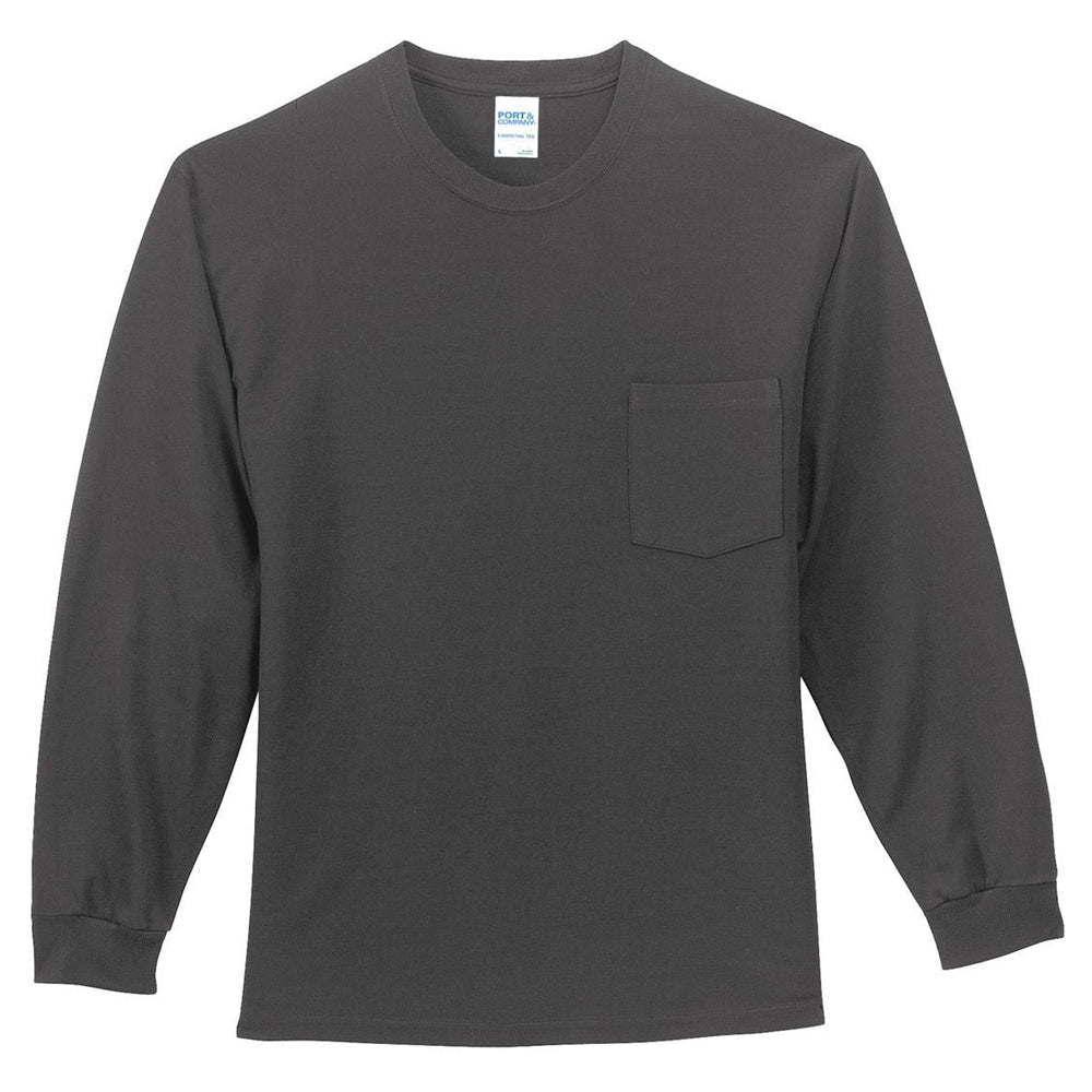 Port & Company® Tall Long Sleeve Essential Pocket Tee