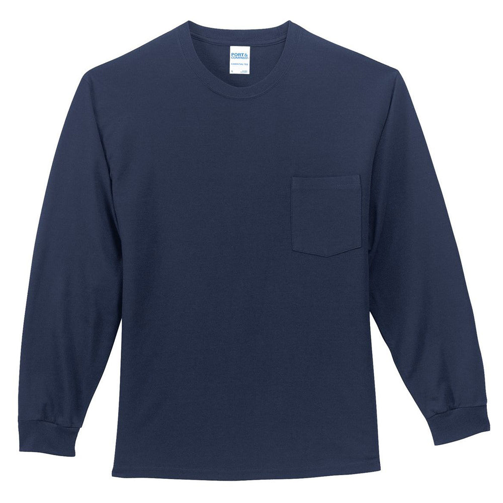 Port & Company® Tall Long Sleeve Essential Pocket Tee