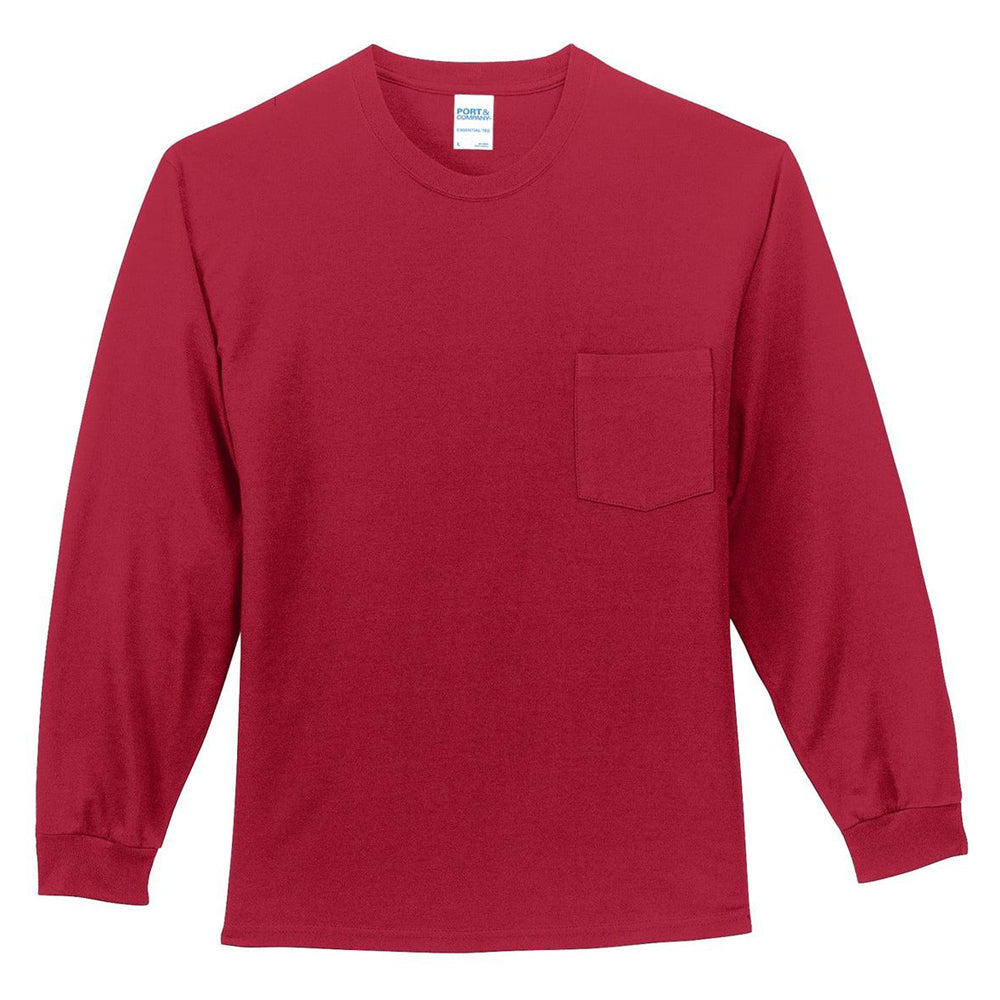 Port & Company® Tall Long Sleeve Essential Pocket Tee