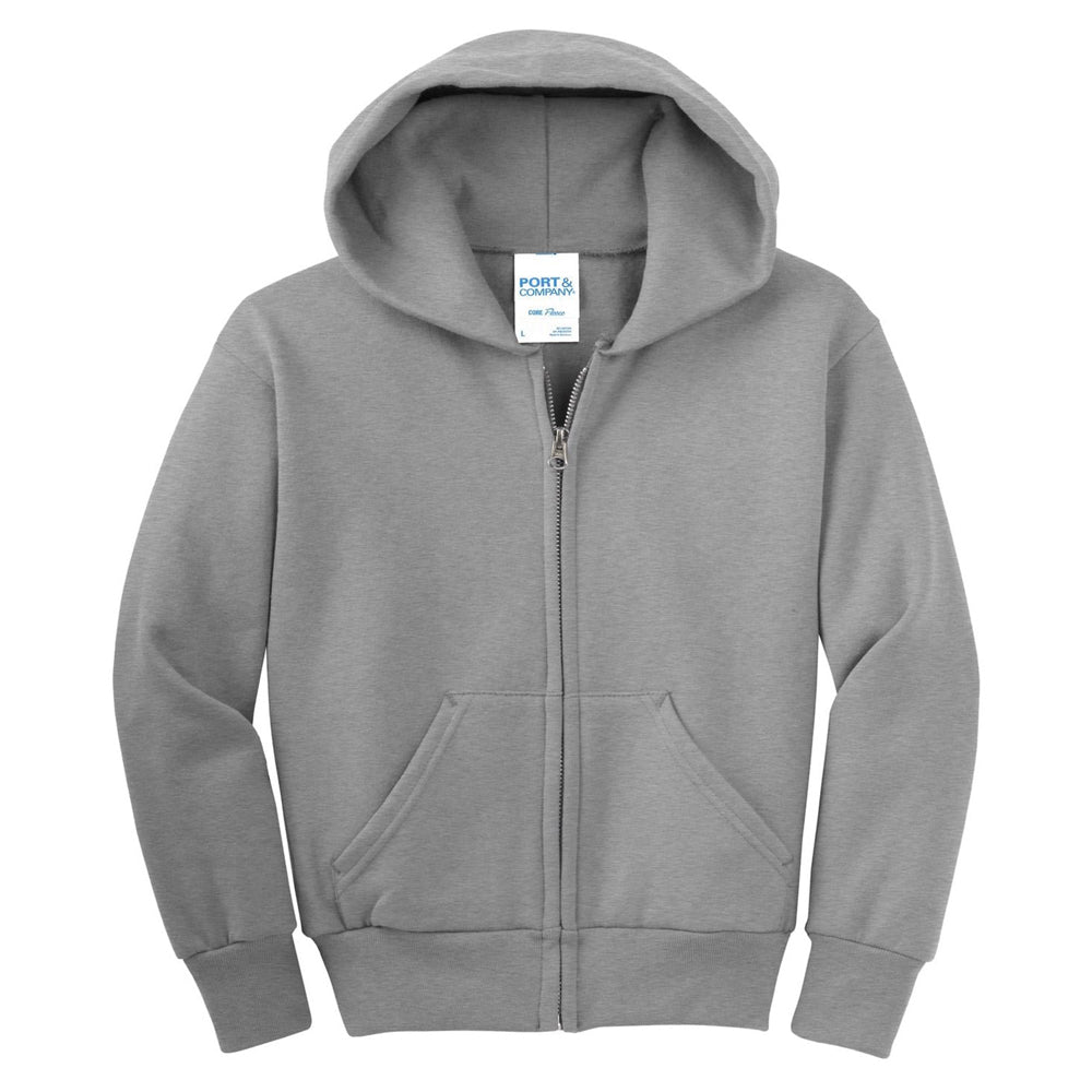 Port & Company® - Youth Core Fleece Full-Zip Hooded Sweatshirt